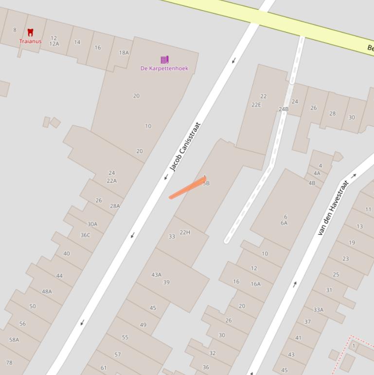 Kaart van postcodegebied 6521HA.