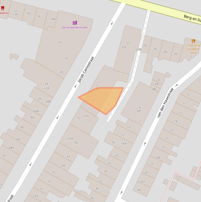 Kaart van postcodegebied 6521HC.