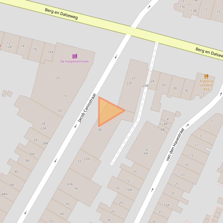 Kaart van postcodegebied 6521HD.