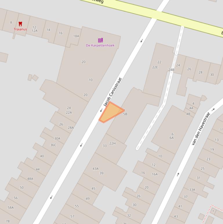 Kaart van postcodegebied 6521HH.