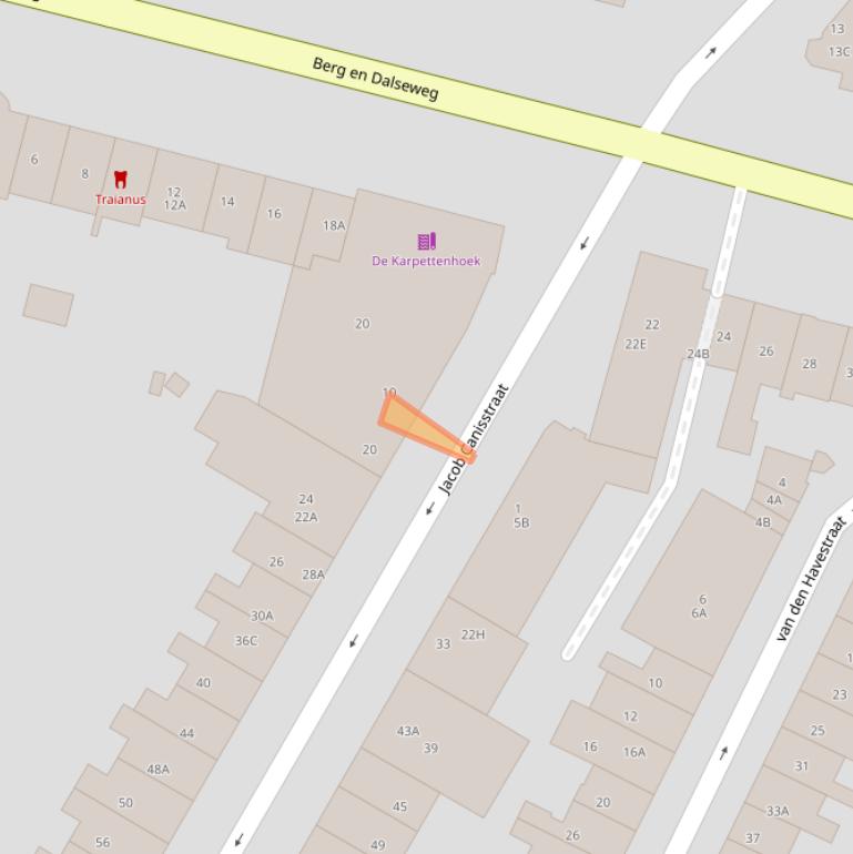 Kaart van postcodegebied 6521HL.