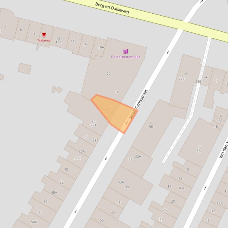 Kaart van postcodegebied 6521HS.