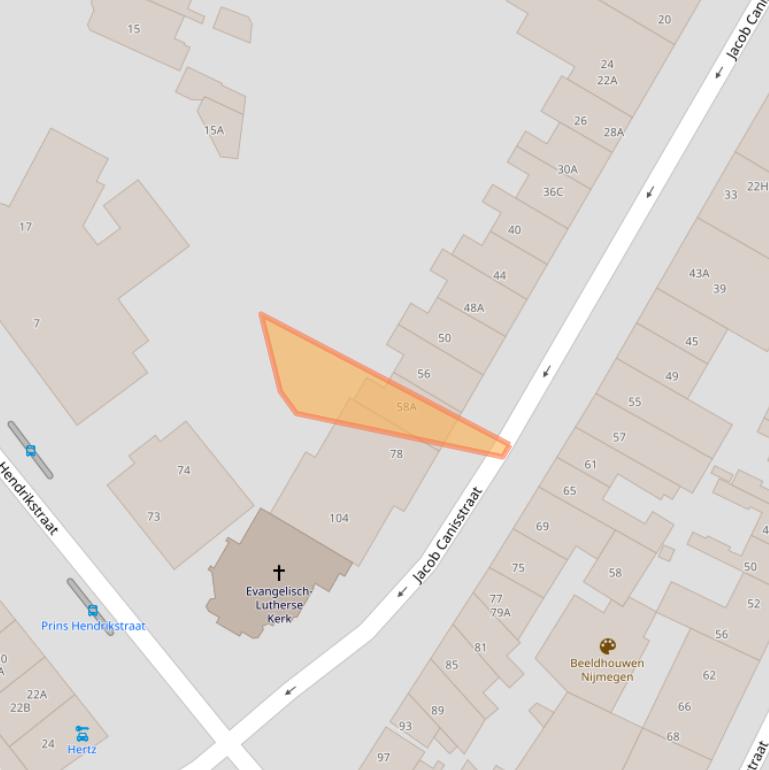 Kaart van postcodegebied 6521HW.