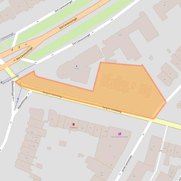 Kaart van postcodegebied 6521JA.