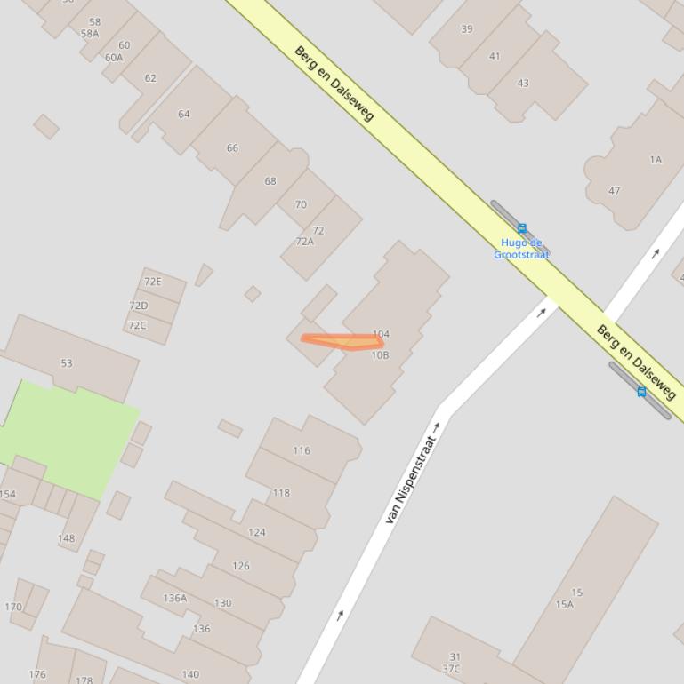 Kaart van postcodegebied 6521KP.