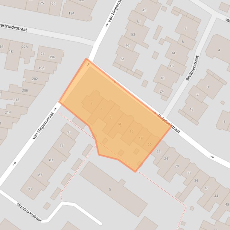 Kaart van postcodegebied 6521LD.