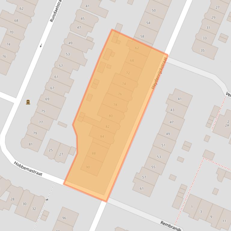 Kaart van postcodegebied 6521LR.