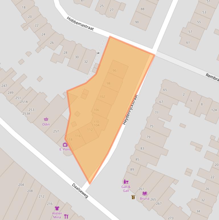 Kaart van postcodegebied 6521LS.