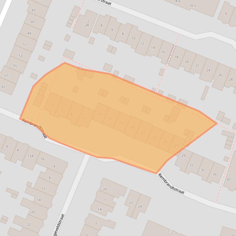 Kaart van postcodegebied 6521MA.