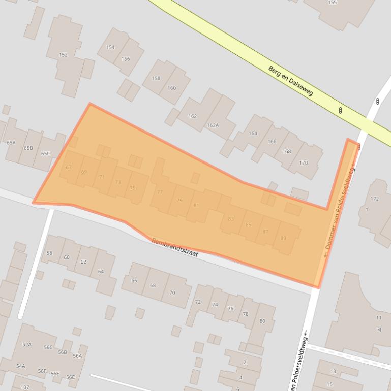 Kaart van postcodegebied 6521MD.