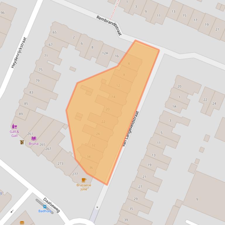 Kaart van postcodegebied 6521MJ.