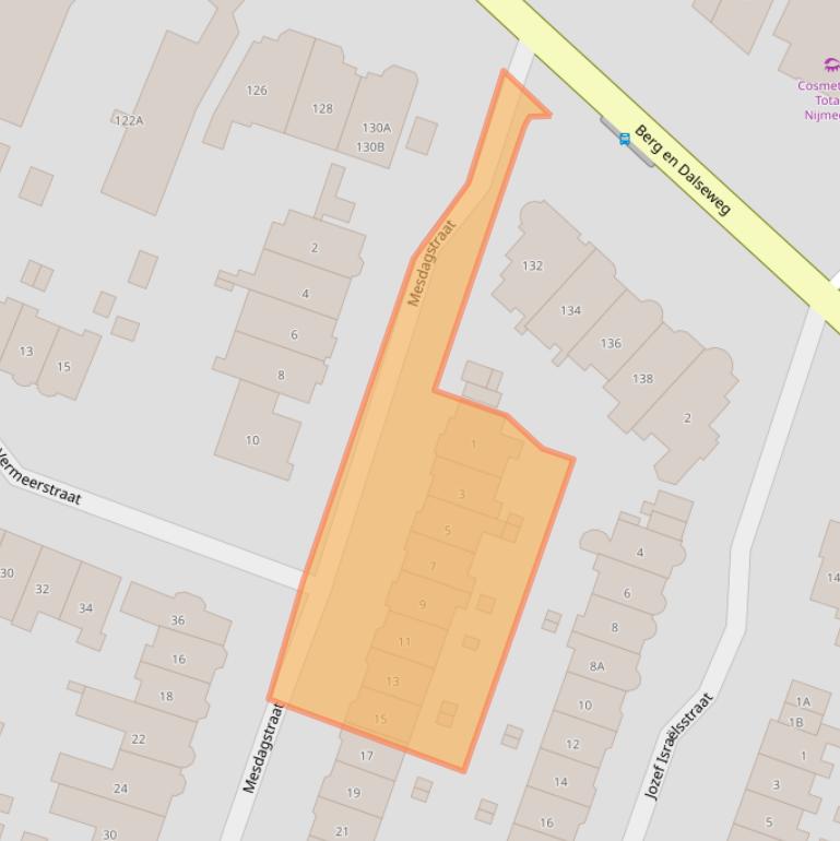 Kaart van postcodegebied 6521MK.