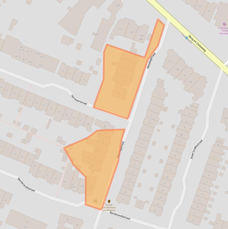 Kaart van postcodegebied 6521MP.