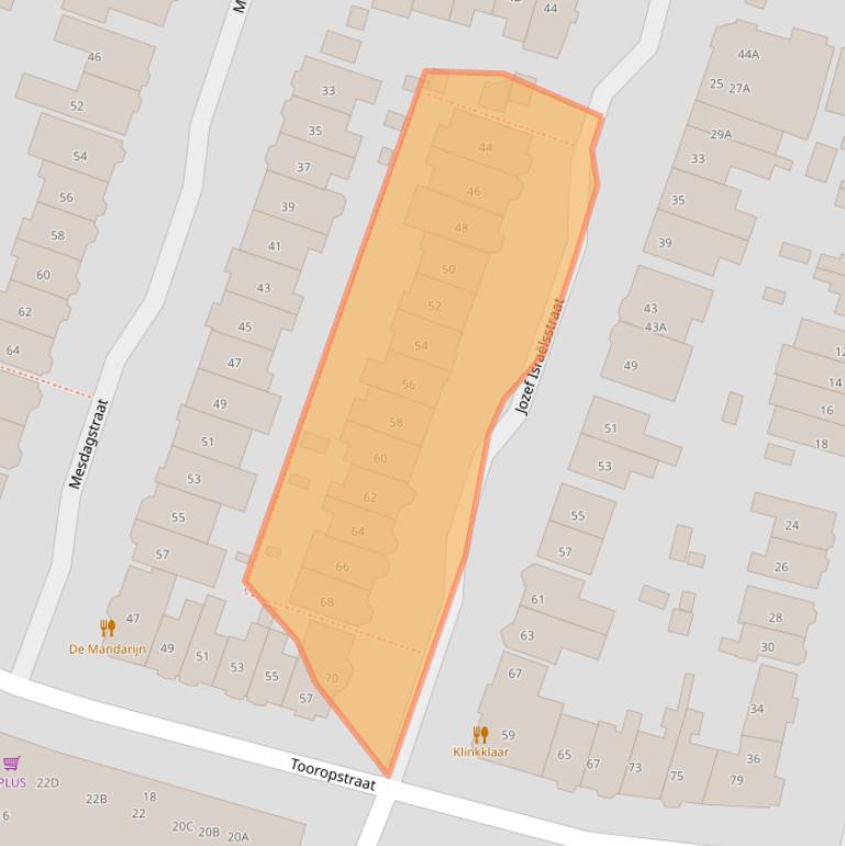 Kaart van postcodegebied 6521MZ.