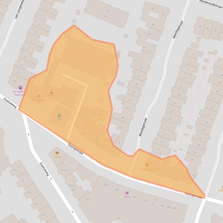 Kaart van postcodegebied 6521NH.