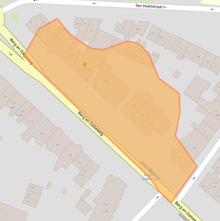 Kaart van postcodegebied 6522BA.