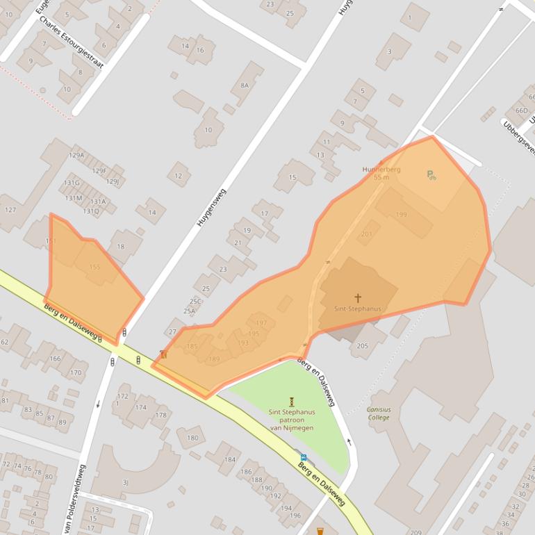 Kaart van postcodegebied 6522BJ.