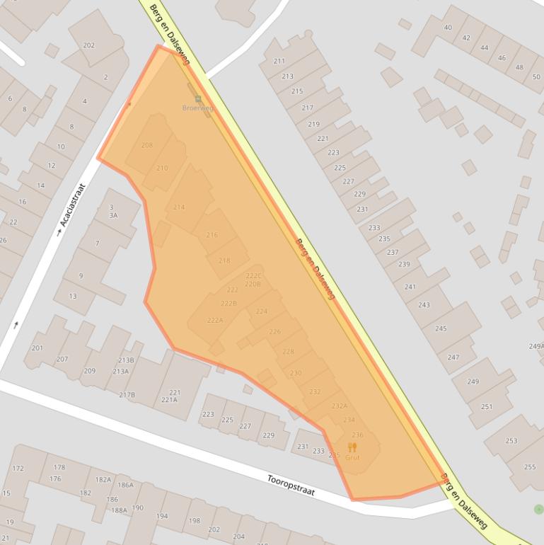 Kaart van postcodegebied 6522CE.