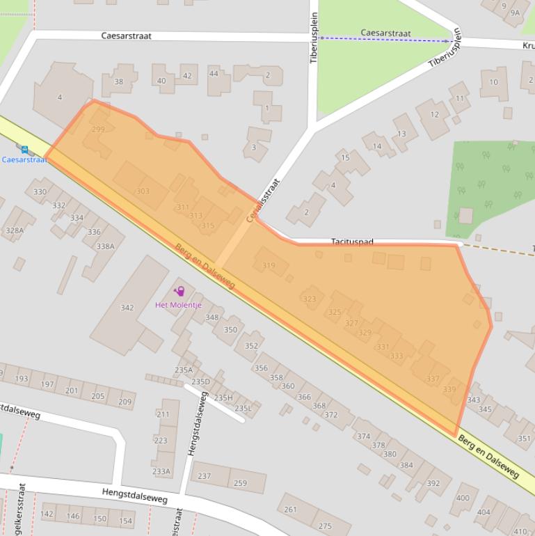 Kaart van postcodegebied 6522CJ.