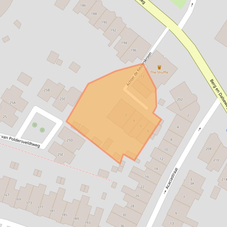 Kaart van postcodegebied 6522CX.