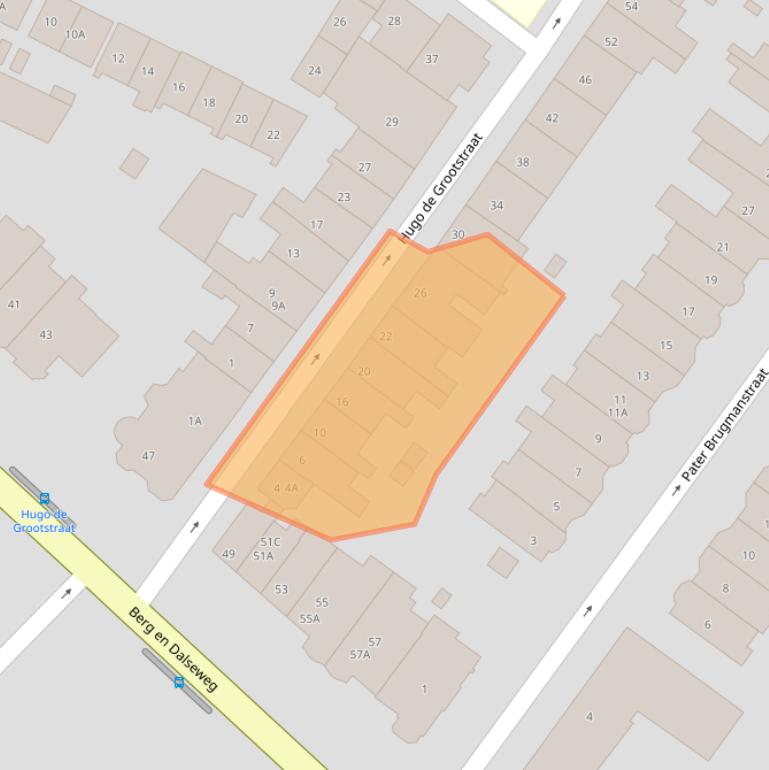 Kaart van postcodegebied 6522DE.