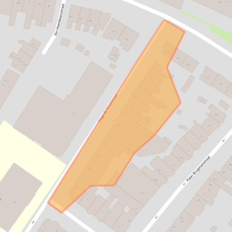 Kaart van postcodegebied 6522DJ.