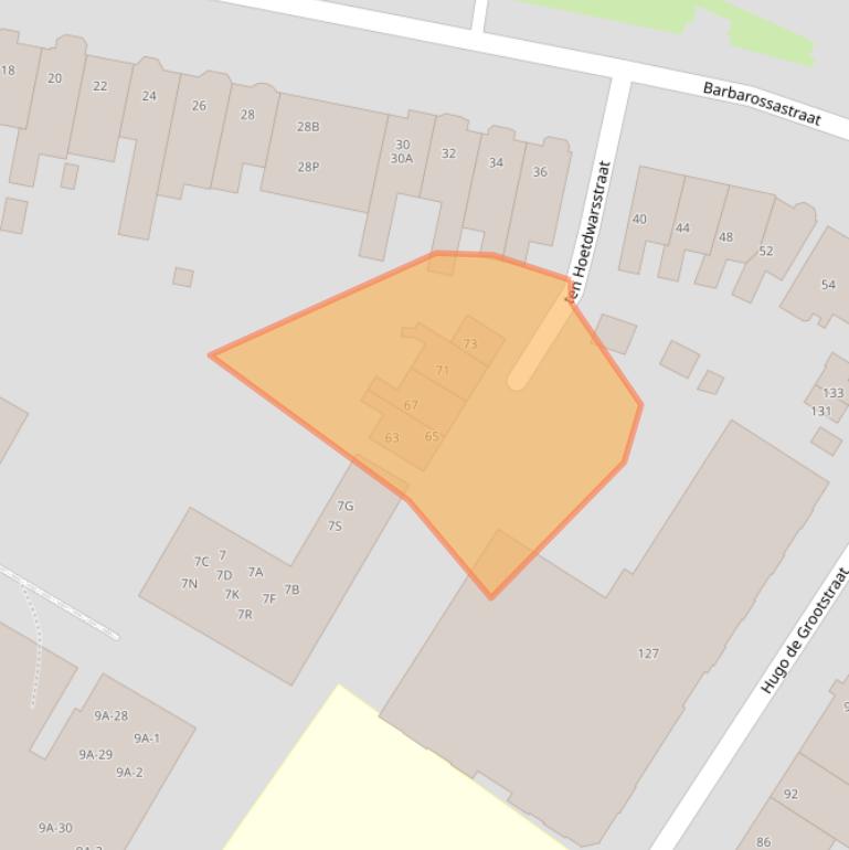 Kaart van postcodegebied 6522DS.