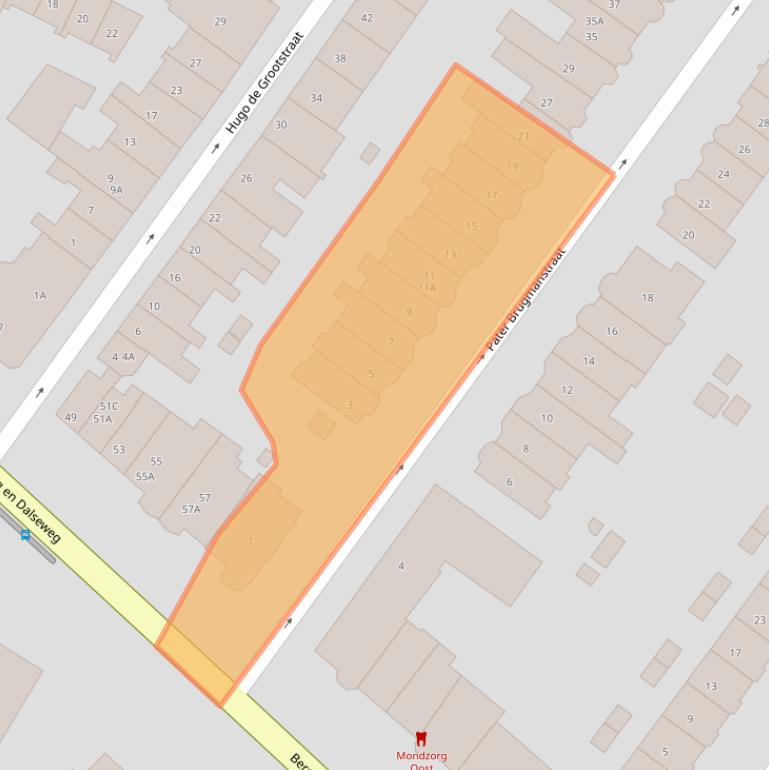 Kaart van postcodegebied 6522EG.