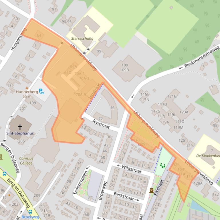 Kaart van postcodegebied 6522HJ.