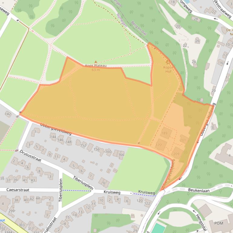 Kaart van postcodegebied 6522JP.