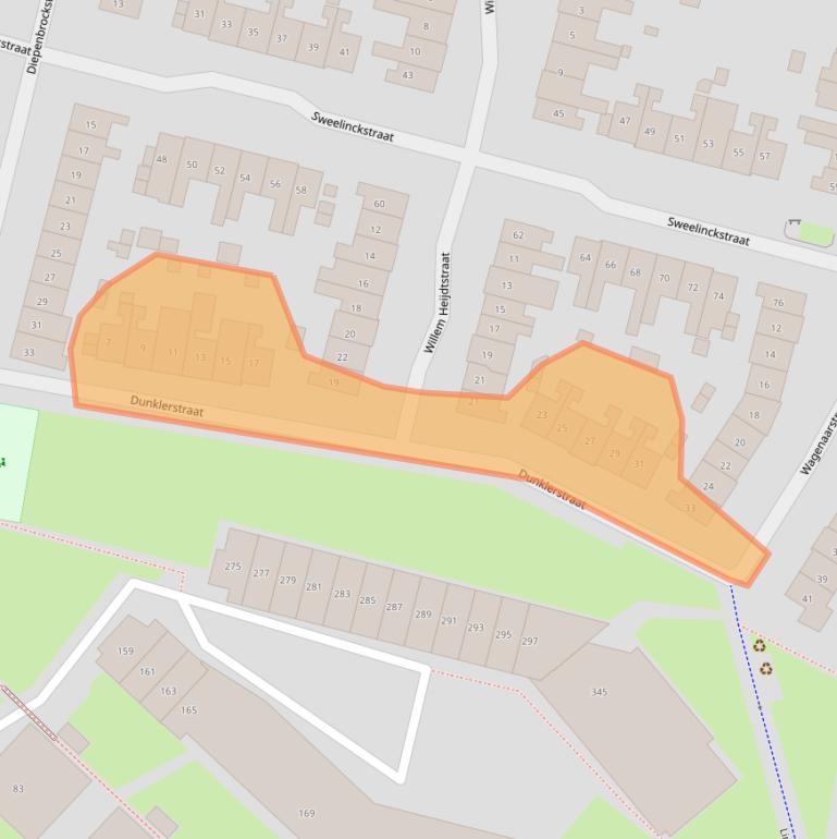 Kaart van postcodegebied 6523AD.