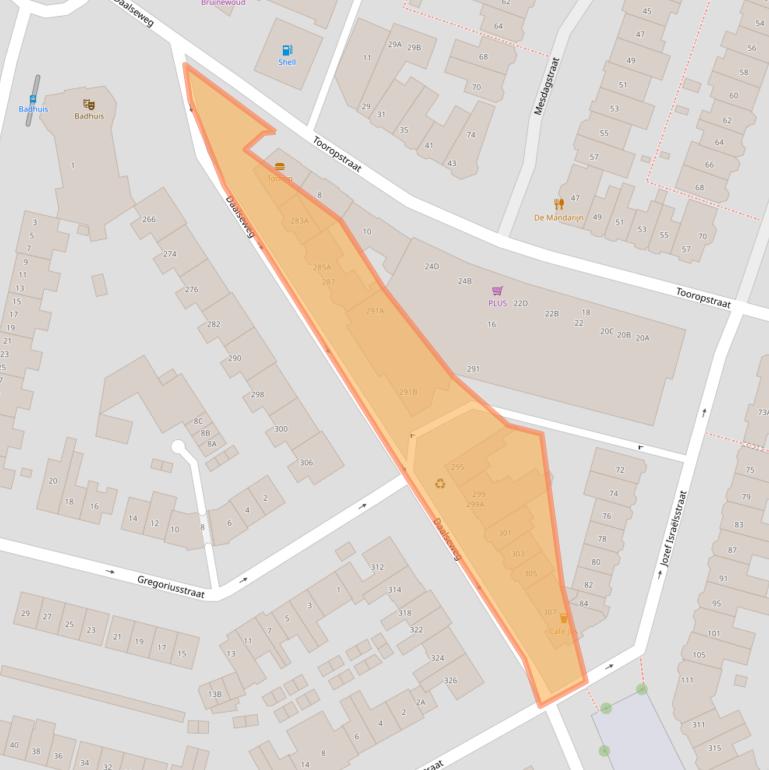 Kaart van postcodegebied 6523CA.
