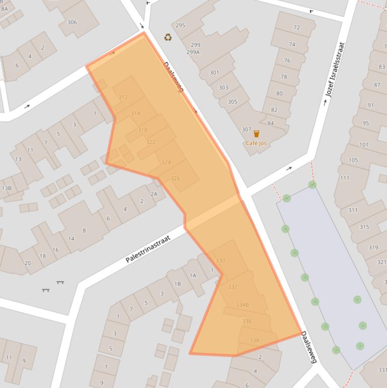 Kaart van postcodegebied 6523CE.