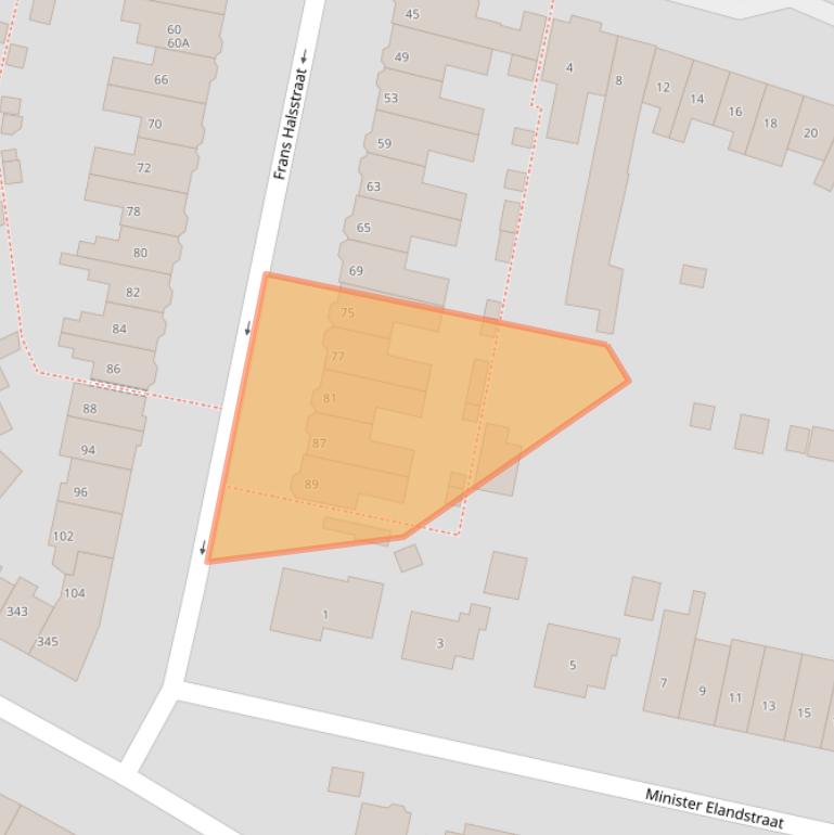 Kaart van postcodegebied 6523CL.