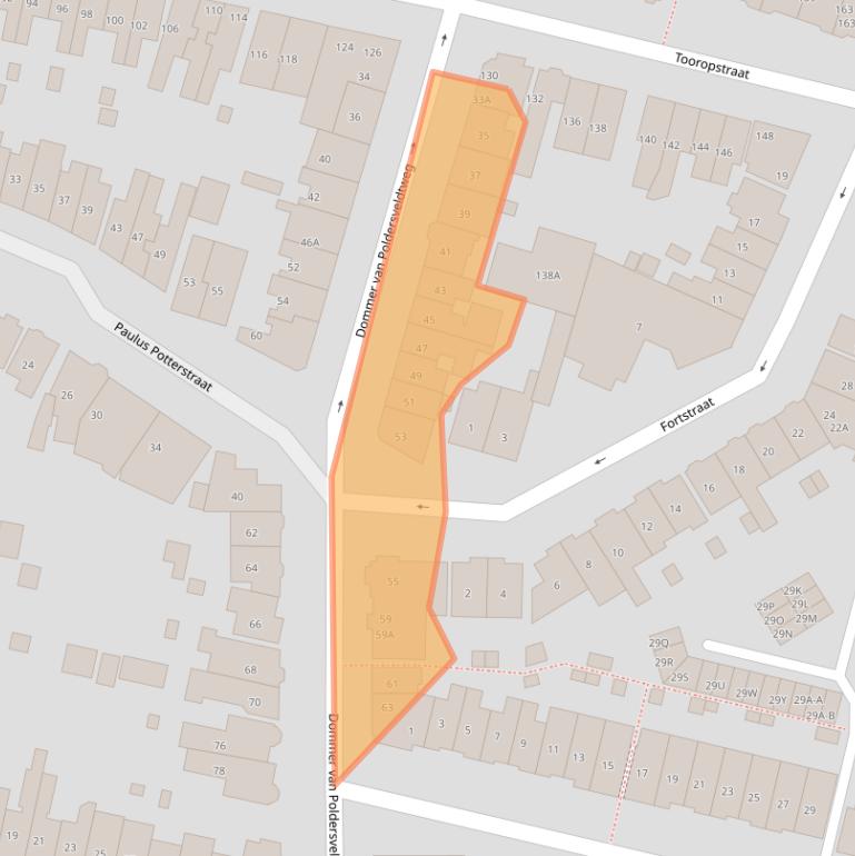 Kaart van postcodegebied 6523CV.