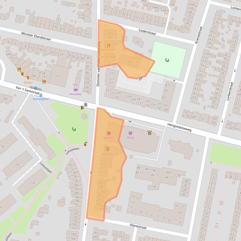 Kaart van postcodegebied 6523CW.