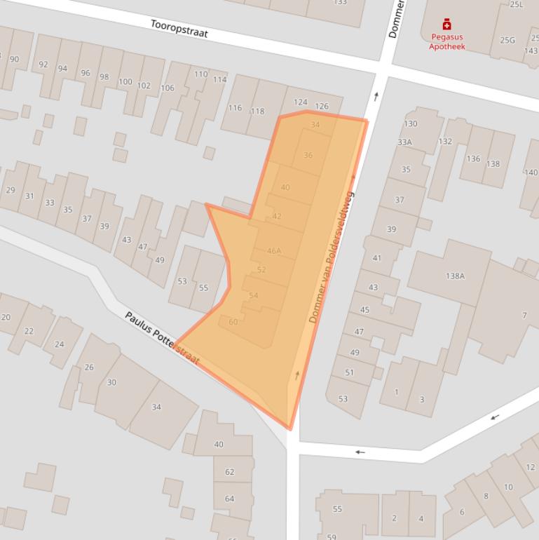 Kaart van postcodegebied 6523DA.