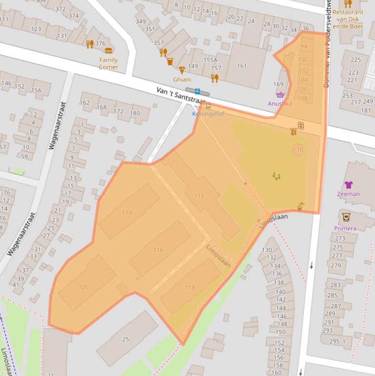 Kaart van postcodegebied 6523DC.