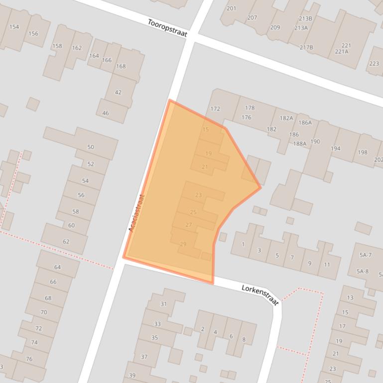 Kaart van postcodegebied 6523DK.