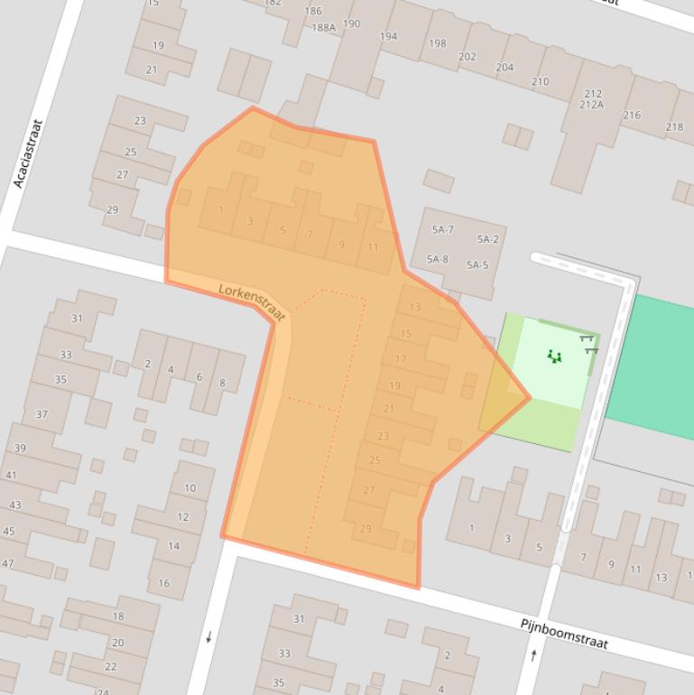 Kaart van postcodegebied 6523DN.