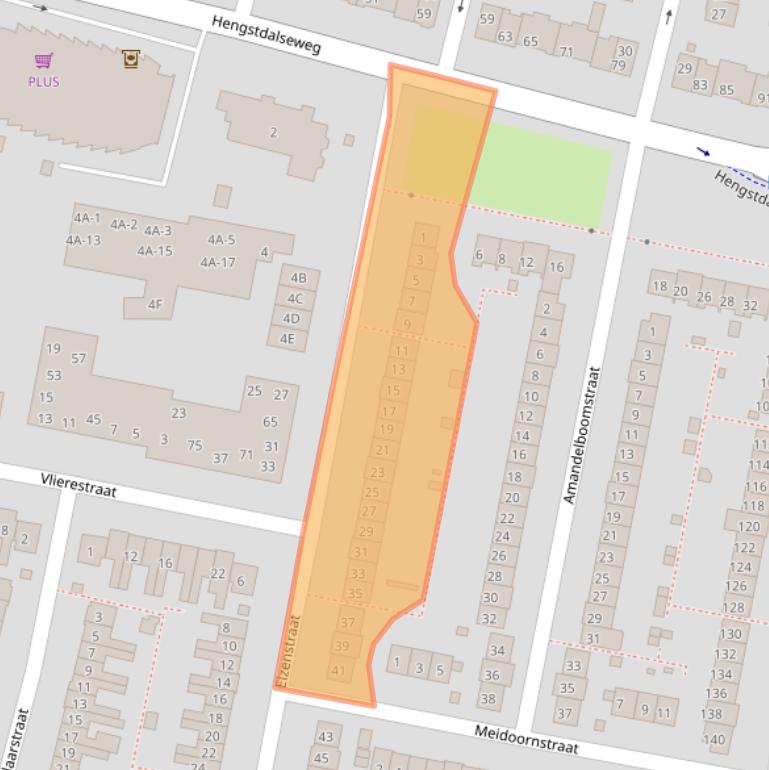 Kaart van postcodegebied 6523ES.