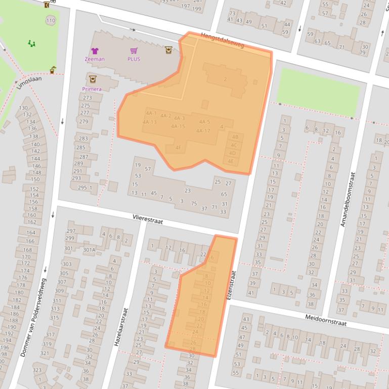 Kaart van postcodegebied 6523EV.