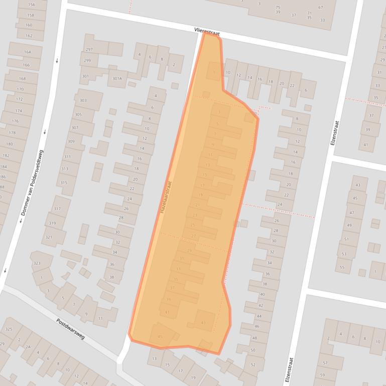 Kaart van postcodegebied 6523GA.