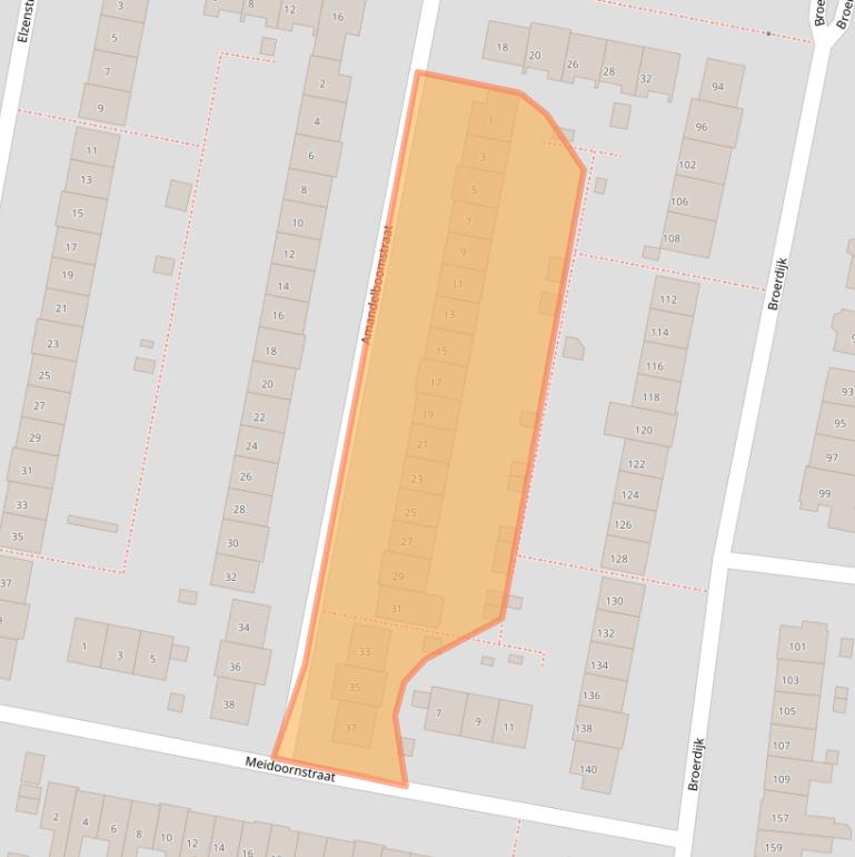 Kaart van postcodegebied 6523GK.