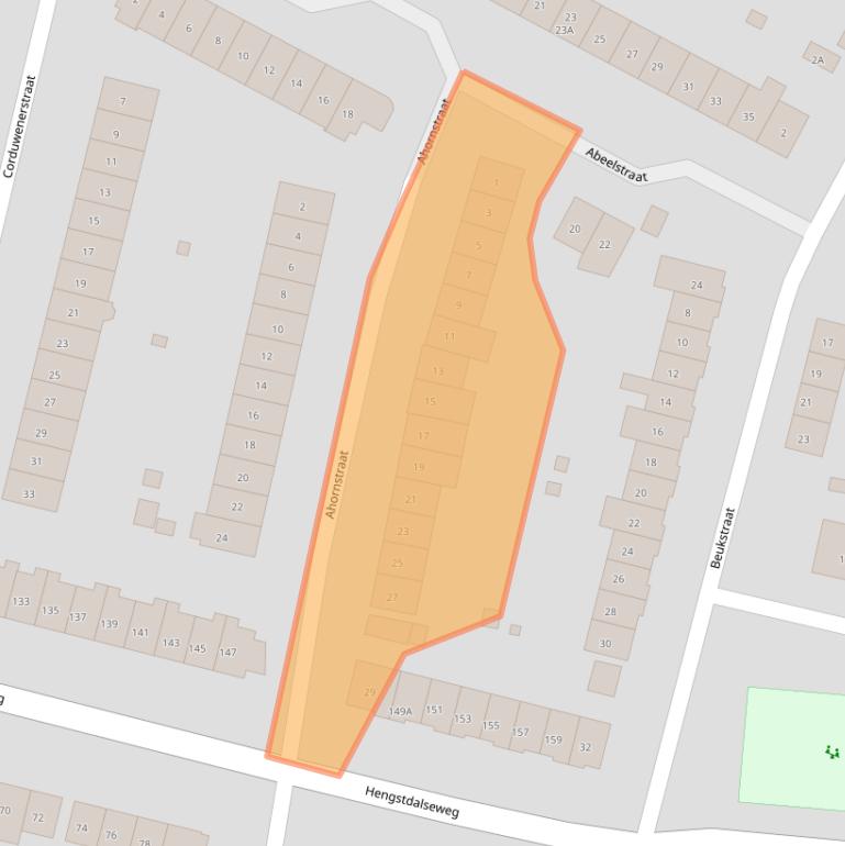 Kaart van postcodegebied 6523JE.