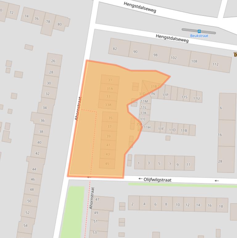 Kaart van postcodegebied 6523JG.