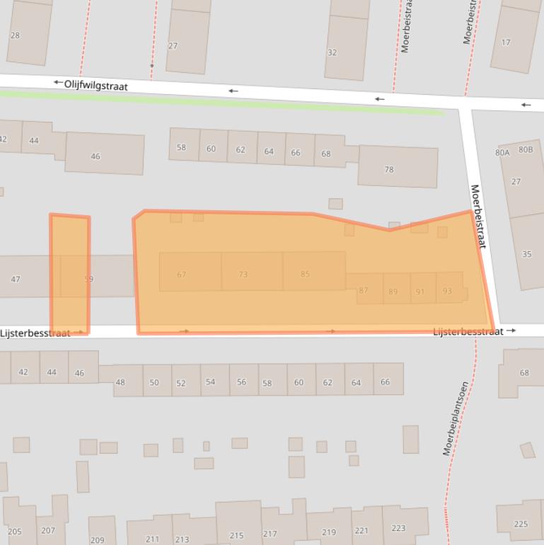 Kaart van postcodegebied 6523JR.