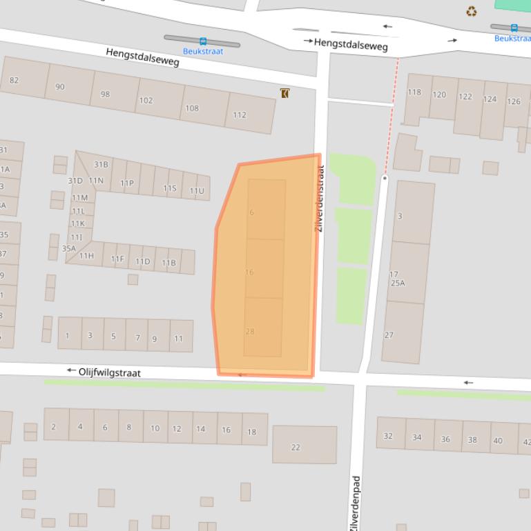 Kaart van postcodegebied 6523KB.