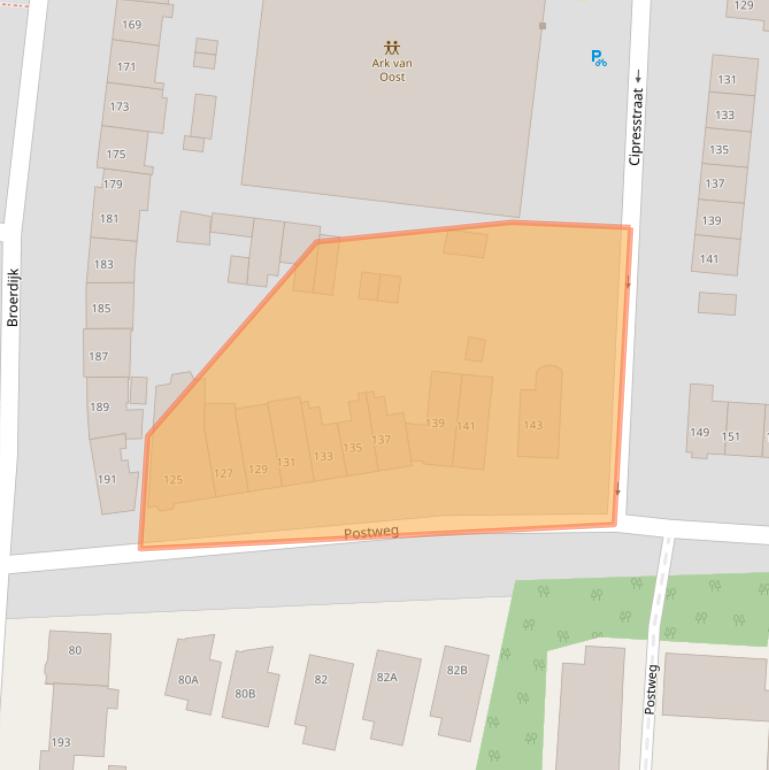 Kaart van postcodegebied 6523KW.