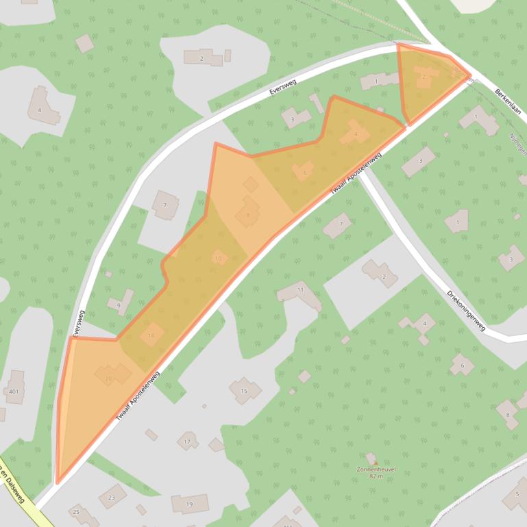 Kaart van postcodegebied 6523LW.